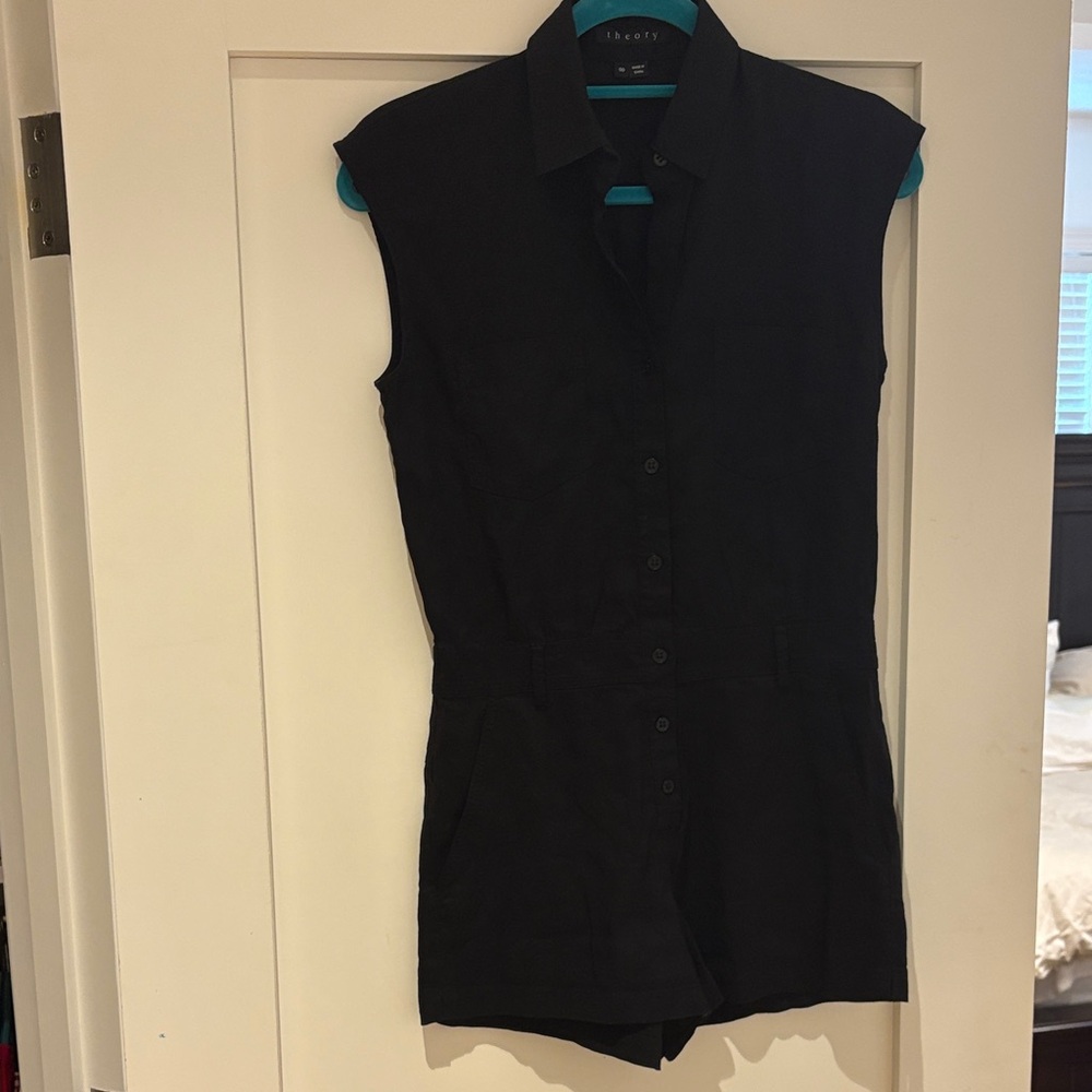 Theory Black Sleeveless Jumpsuit